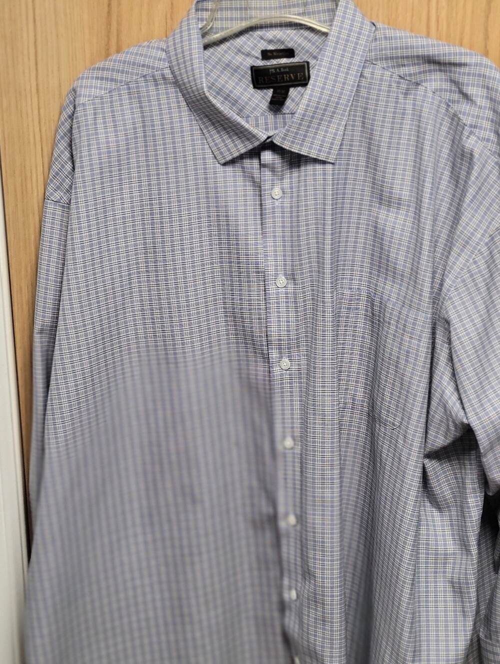 Jos A Bank Reserved Men’s Blue and White Windowpane Dress Shirt
